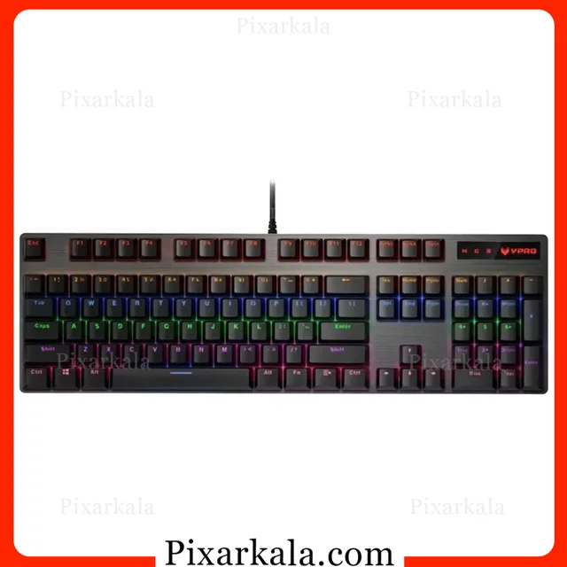 کیبورد گیمینگ رپو مدل V500PRO با نورپردازی RGB با سوئیچ مشکی
